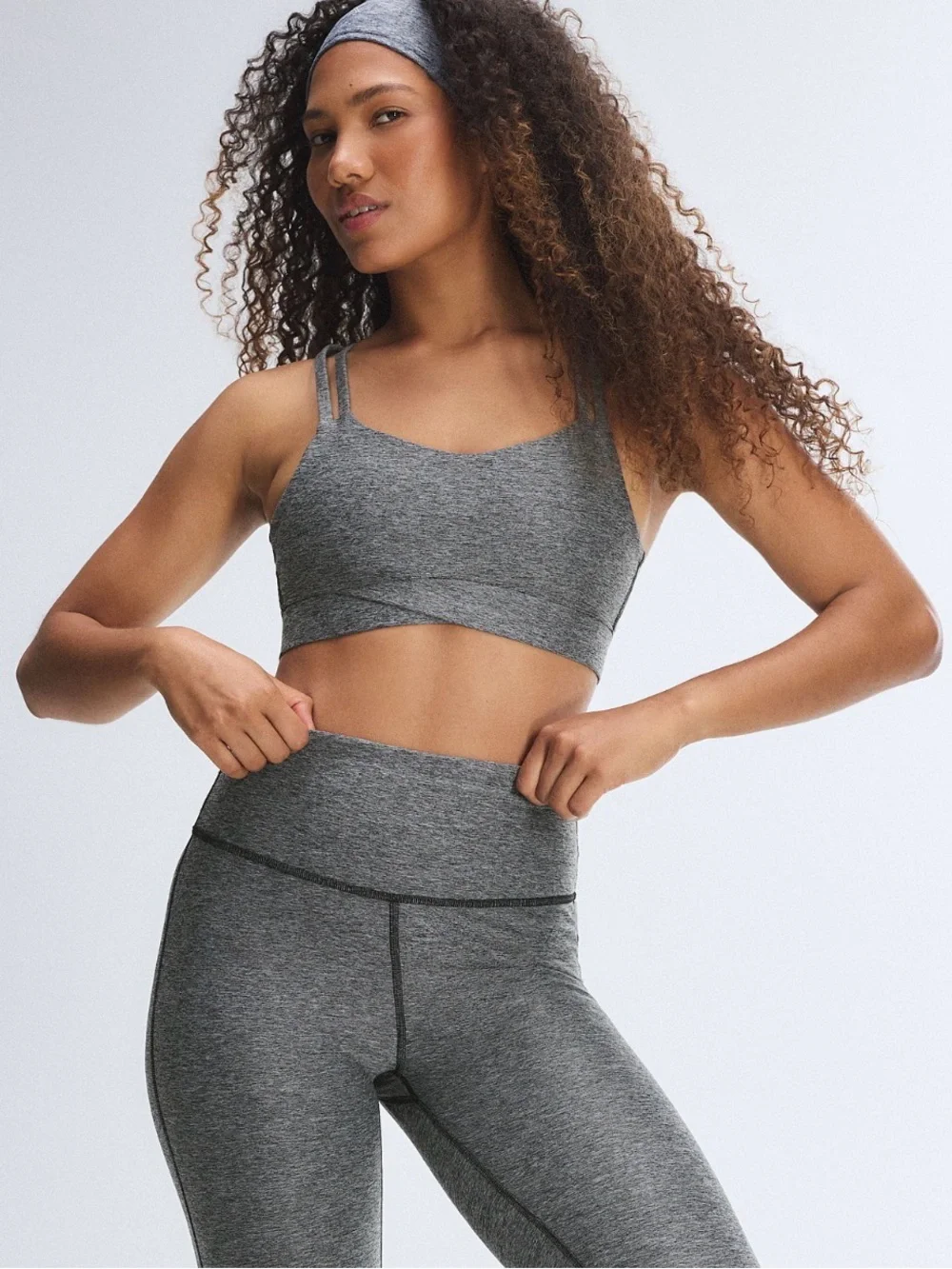 Savage X Fenty Supple Flex Crossover Sports Bra Black Caviar Size Large